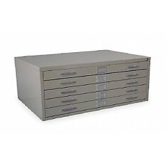 Cabinet Flat File 5 Drawer Gray