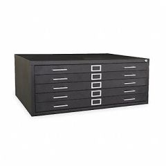 F8381 Cabinet Flat File 5 Drawer Black