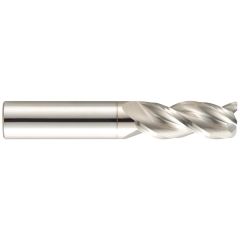 GARR 40363 143R Center Cutting High Performance Single End Corner Radius End Mill With Neck, 1 in Dia Cutter, 0.12 in Corner Radius, 1-1/4 in Length of Cut, 3 Flutes, 1 in Dia Shank, 6 in OAL, Alumastar&reg; Coated