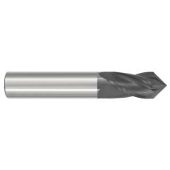 GARR 58324 154MA Center Cutting Drill Mill, 10 mm Dia, 60 deg Point, 4 Flutes, 25 mm L Flute, 25 mm L of Cut, 70 mm OAL, TiAlN Coated