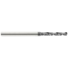 GARR 00630 1850H High Performance Extension Length Drill, 5/64 in Drill - Fraction, 0.0781 in Drill - Decimal Inch, 2-1/2 in OAL, Solid Submicron Grain Carbide