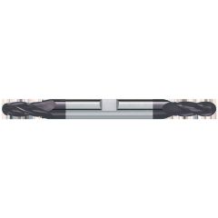 GARR 36097 Ball Nose Center Cutting Double End End Mill, 3/8 in Dia Cutter, 3/4 in Length of Cut, 4 Flutes, 3/8 in Dia Shank, 4 in OAL, TiAlN Coated