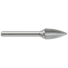 GARR 65042 SG Burr, Pointed End, Tree Head, 1/2 in Dia Head, Double CUT