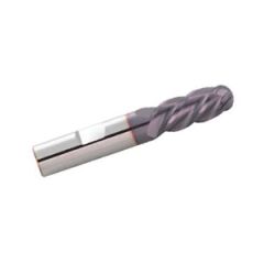GARR 28770 VRX Ball End Center Cutting Rougher/Finisher End Mill, 1/2 in Dia Cutter, 5/8 in Length of Cut, 4 Flutes, 1/2 in Dia Shank, 4 in OAL, AlTiN/X.CEED Coated