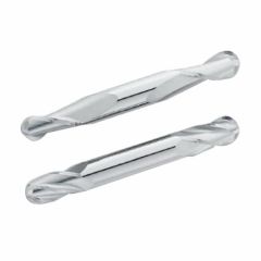 GARR 32120 Ball End Center Cutting Double End Standard Length End Mill, 7/16 in Dia Cutter, 7/8 in Length of Cut, 4 Flutes, 7/16 in Dia Shank, 4 in OAL, Uncoated
