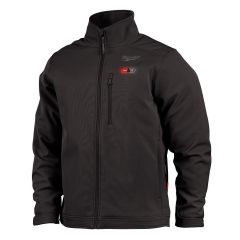 Milwaukee&reg; 204B-21L M12&trade; TOUGHSHELL&trade; Heated Jacket, L, Black, TOUGHSHELL&trade; Stretch Polyester Outer/Brushed Tricot Inner, Resists: Wind/Water