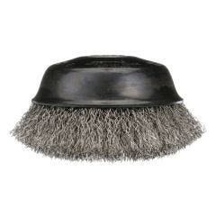 Osborn 0003205600 High Speed Cup Brush With Nut, 3-1/2 in Dia Brush, 5/8-11 UNC Arbor Hole, 0.02 in Dia Filament/Wire, Crimped, Carbon Steel Fill