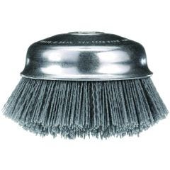 Osborn ATB&trade; 0003213800 Round Trim Cup Brush With Nut, 6 in Dia Brush, 5/8-11 UNC Arbor Hole, 0.04 in Dia Filament/Wire, Straight, Silicon Carbide Fill